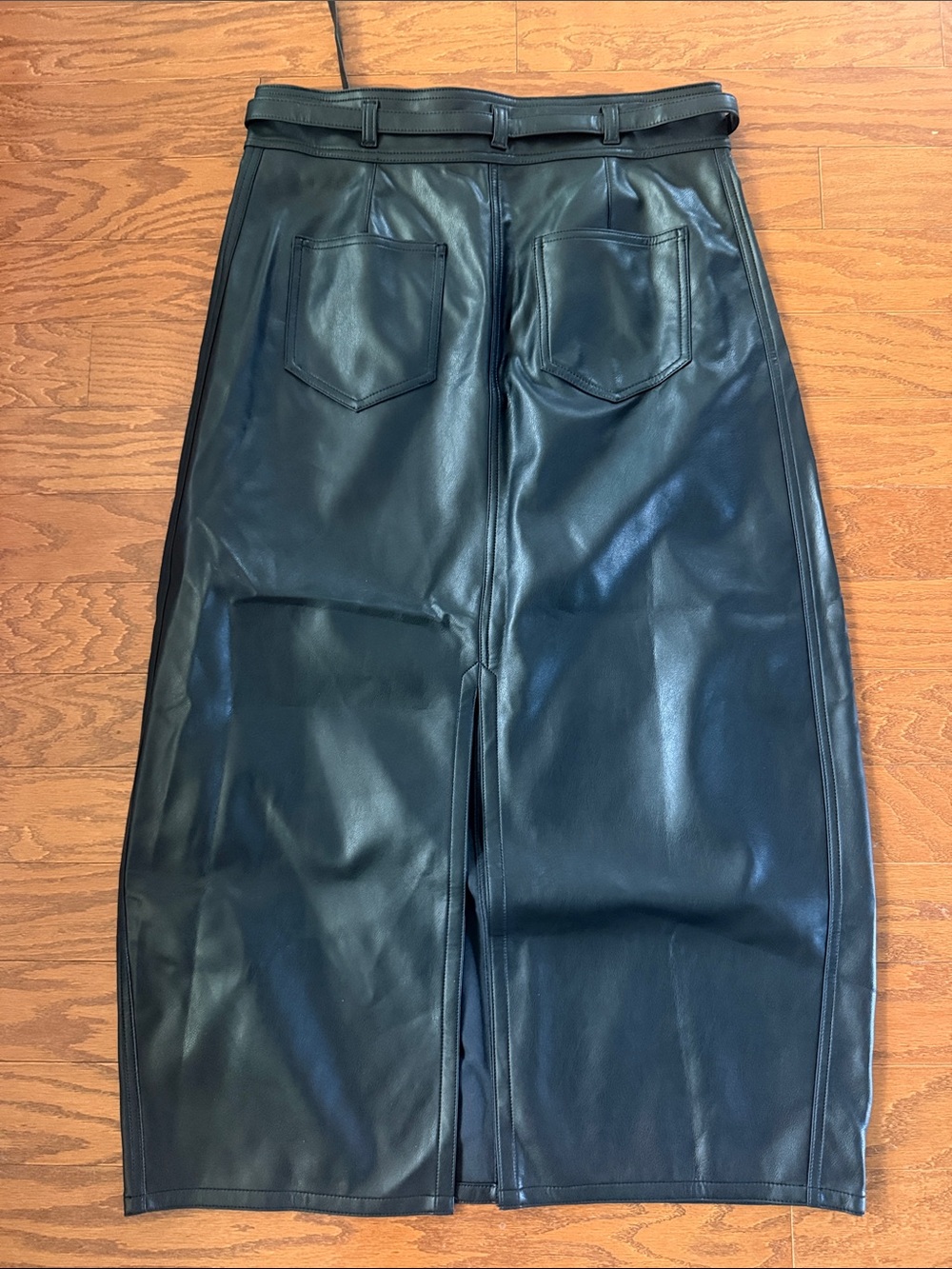 NWT Anthropologie Pilcro faux leather belted midi skirt - Picture 4 of 11